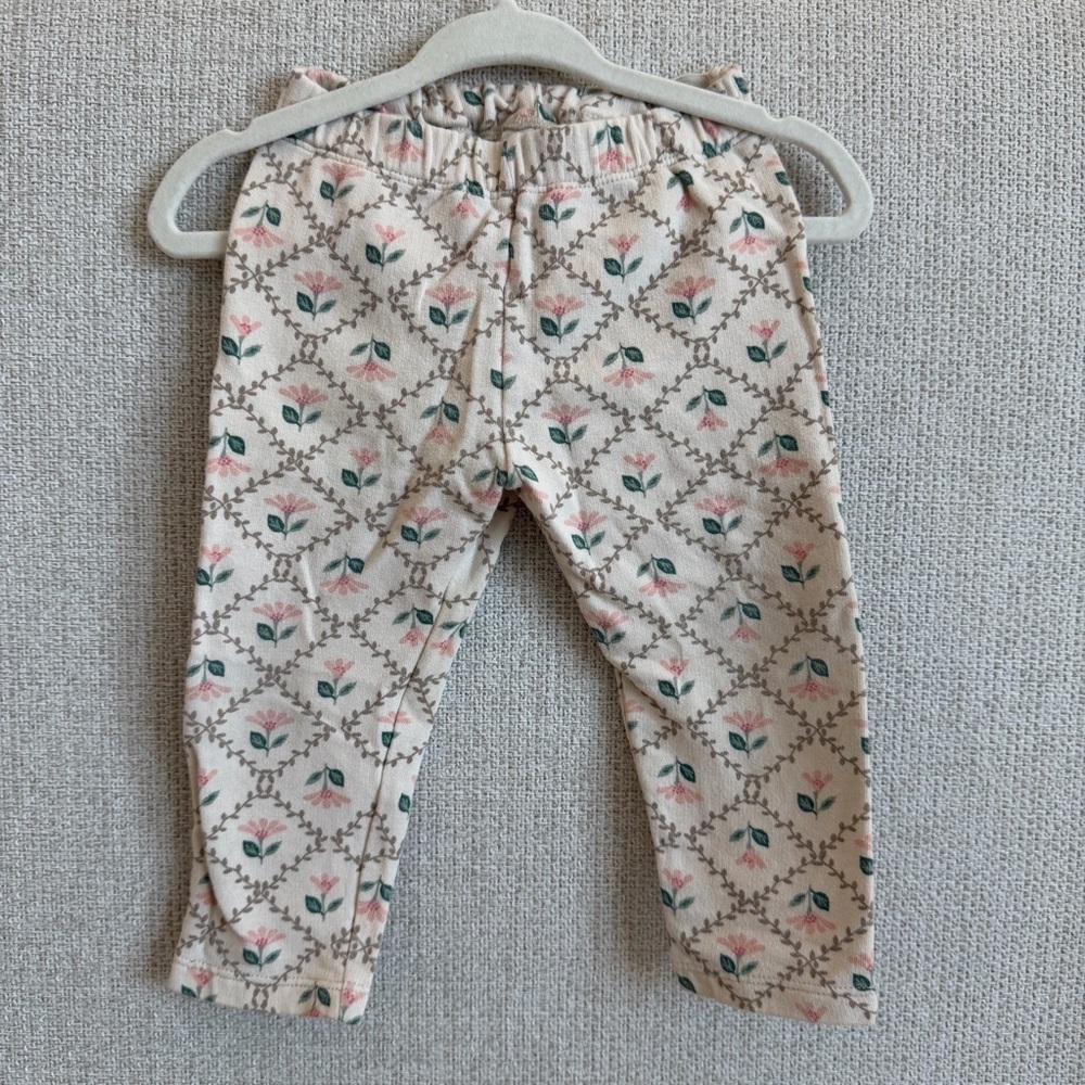 H&M Kids Leggings with Pink and Green Floral Design
